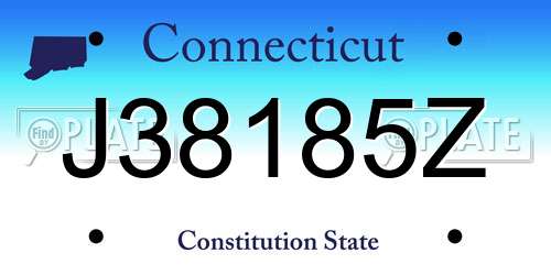 J38185Z Connecticut License Plate