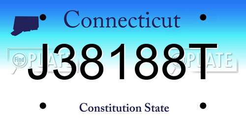 J38188T Connecticut License Plate