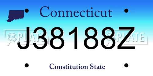 J38188Z Connecticut License Plate