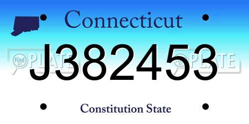 J382453 Connecticut License Plate