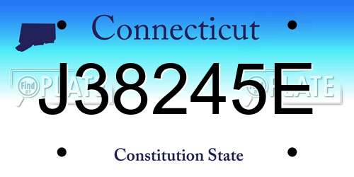 J38245E Connecticut License Plate