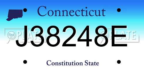 J38248E Connecticut License Plate