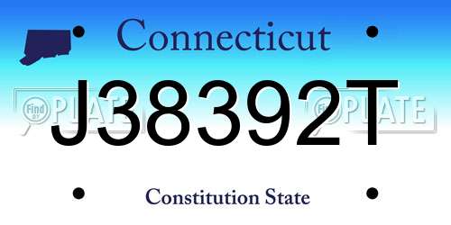 J38392T Connecticut License Plate