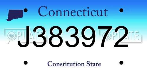 J383972 Connecticut License Plate