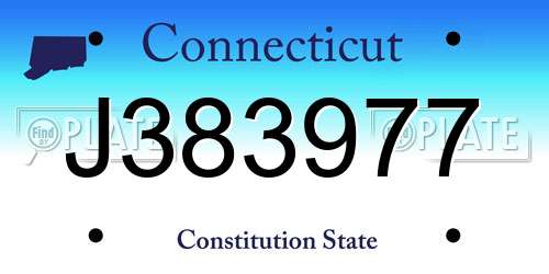 J383977 Connecticut License Plate
