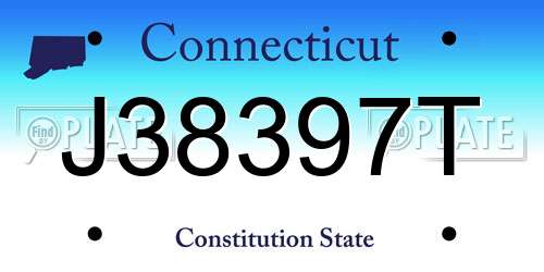 J38397T Connecticut License Plate