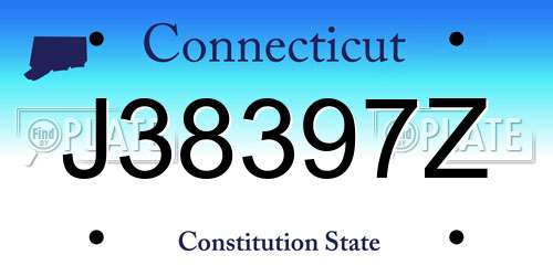 J38397Z Connecticut License Plate