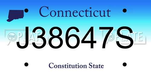 J38647S Connecticut License Plate