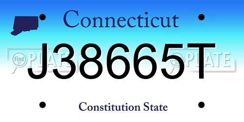 J38665T Connecticut License Plate