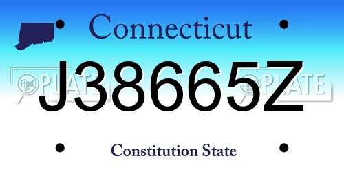 J38665Z Connecticut License Plate