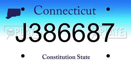 J386687 Connecticut License Plate