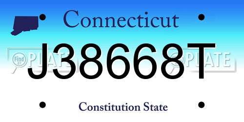 J38668T Connecticut License Plate