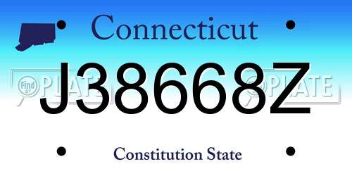 J38668Z Connecticut License Plate