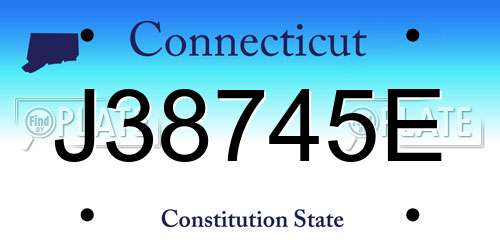 J38745E Connecticut License Plate