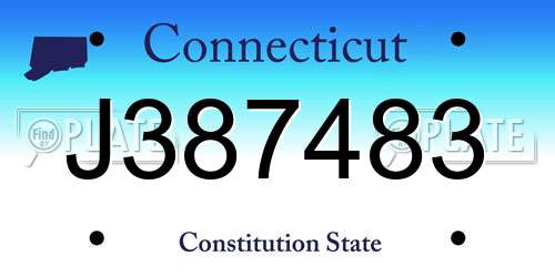 J387483 Connecticut License Plate