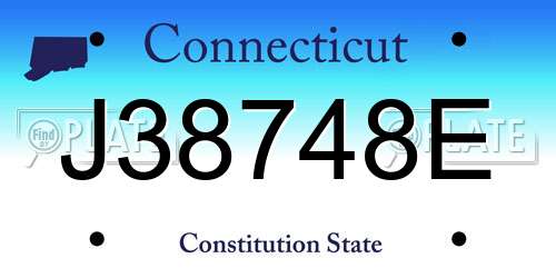 J38748E Connecticut License Plate
