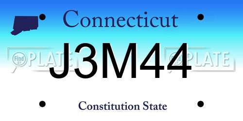 J3M44 Connecticut License Plate