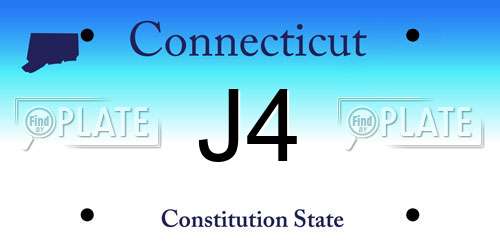 J4 Connecticut License Plate
