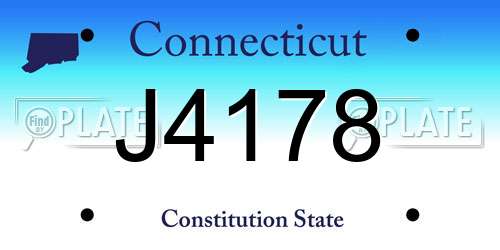 J4178 Connecticut License Plate