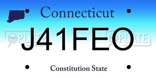 J41FEO Connecticut License Plate