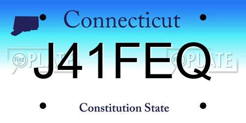J41FEQ Connecticut License Plate
