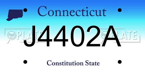 J4402A Connecticut License Plate