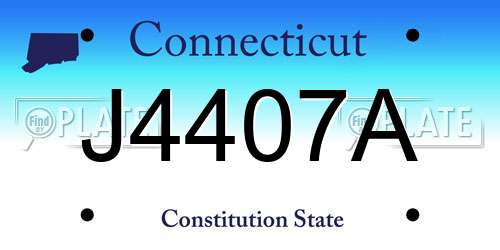 J4407A Connecticut License Plate