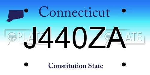 J440ZA Connecticut License Plate