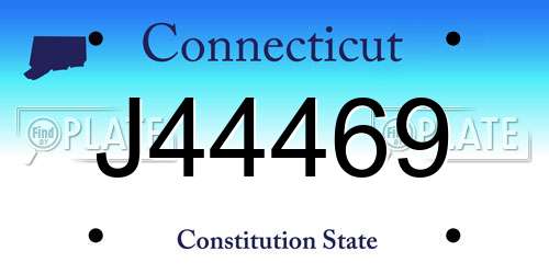 J44469 Connecticut License Plate