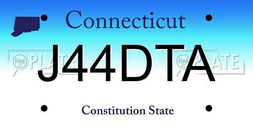 J44DTA Connecticut License Plate