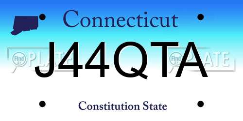 J44QTA Connecticut License Plate