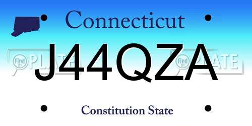 J44QZA Connecticut License Plate