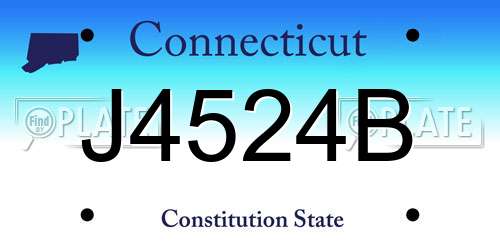 J4524B Connecticut License Plate