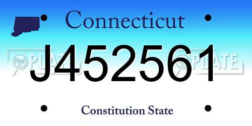 J452561 Connecticut License Plate