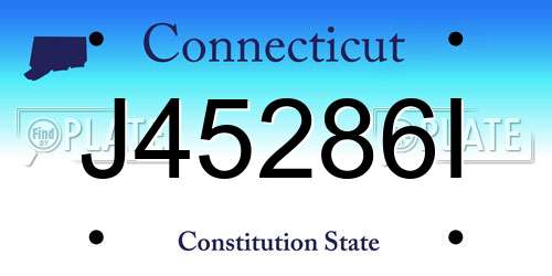 J45286I Connecticut License Plate