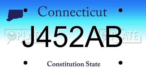 J452AB Connecticut License Plate