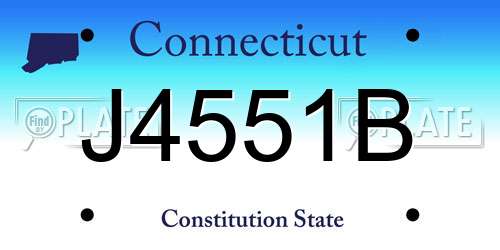 J4551B Connecticut License Plate