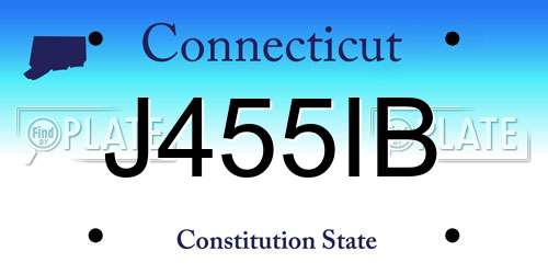 J455IB Connecticut License Plate