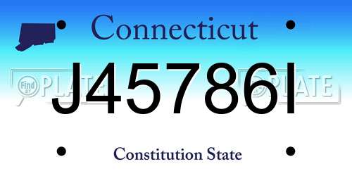 J45786I Connecticut License Plate