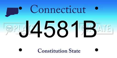 J4581B Connecticut License Plate