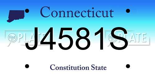 J4581S Connecticut License Plate