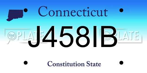 J458IB Connecticut License Plate