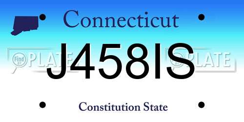 J458IS Connecticut License Plate