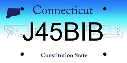 J45BIB Connecticut License Plate