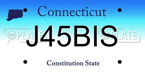 J45BIS Connecticut License Plate