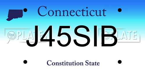 J45SIB Connecticut License Plate