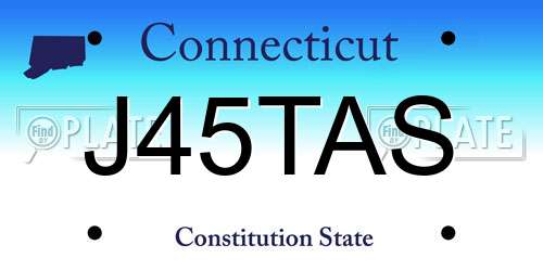 J45TAS Connecticut License Plate