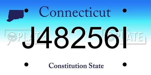 J48256I Connecticut License Plate