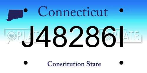 J48286I Connecticut License Plate