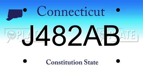 J482AB Connecticut License Plate